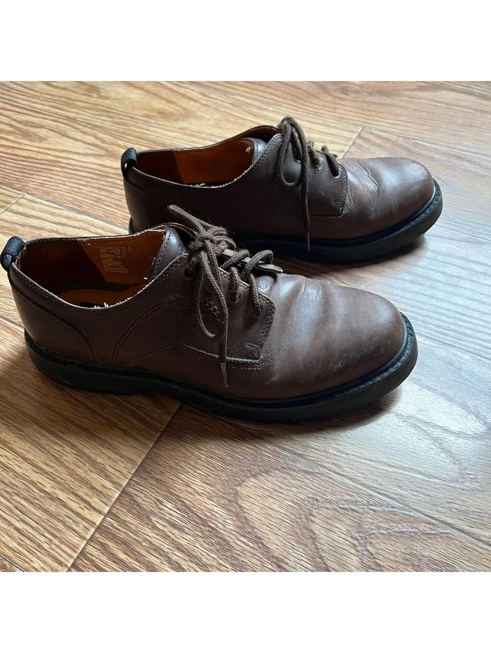 Vintage Y2K Timberland Brown Leather Derby Shoes Grunge Streetwear Classic